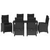 vidaXL Ensemble de salle &agrave; manger pour jardin 7 pcs Noir polyrotin