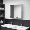 vidaXL Armoire de salle de bain &agrave; miroir LED Gris b&eacute;ton 62x14x60 cm