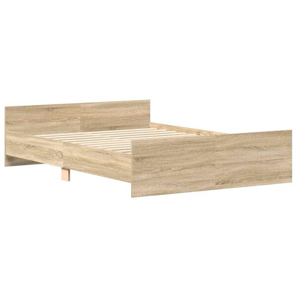 vidaXL Cadre de lit sans matelas ch&ecirc;ne sonoma 135x190 cm