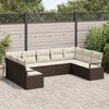 vidaXL Ensemble de Canap&eacute;s avec coussin 9 pcs Marron polyrotin