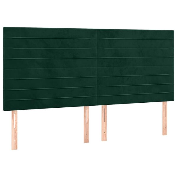 vidaXL T&ecirc;te de lit Vert fonc&eacute; 200x5x118/128 cm Velours
