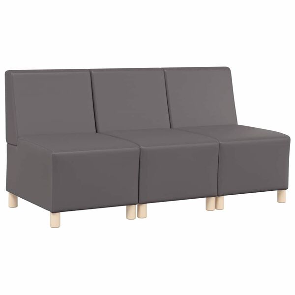 vidaXL Unit&eacute; de Sofa Modulaire Sans Accoudoirs 3 pcs Gris