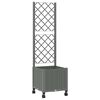 vidaXL Bac de jardin avec treillis et roues Gris clair PP
