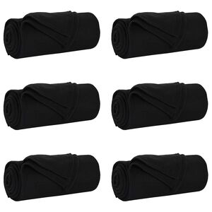 vidaXL Couvertures &agrave; jeter 6 pc Noir 200 x 150 cm 2.61 kg Polaire