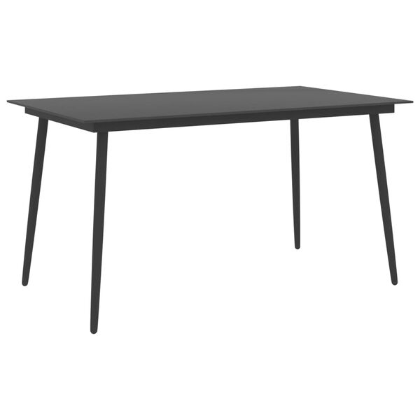 vidaXL Ensemble &agrave; manger de jardin 7 pcs noir