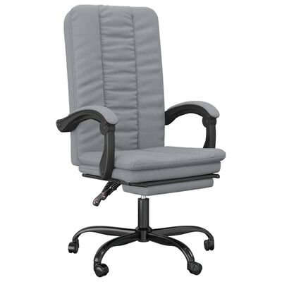 vidaXL Fauteuil inclinable de bureau Gris clair Tissu