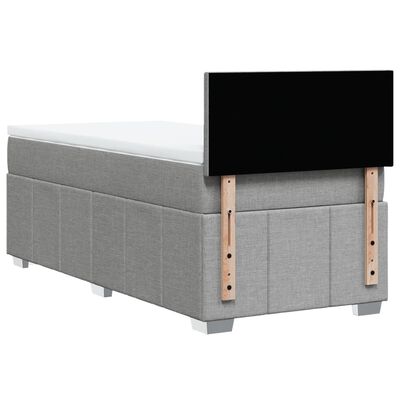 vidaXL Sommier à lattes de lit avec matelas Gris clair 100x200cm Tissu