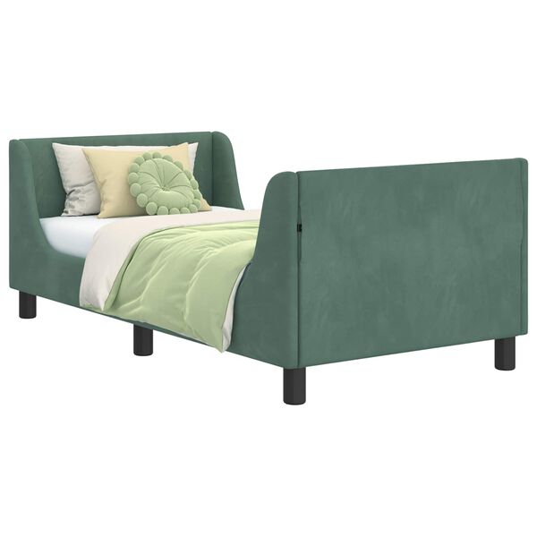 vidaXL Cadre de lit pour enfants avec t&ecirc;te de lit Vert Mer 80 x 160 cm