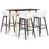 vidaXL Ensemble de bar 5 pcs Noir et blanc