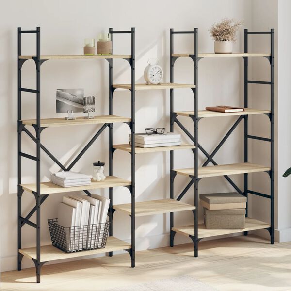 vidaXL Biblioth&egrave;que ch&ecirc;ne sonoma 160x28,5x136,5 cm bois d'ing&eacute;nierie