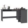 vidaXL Bureau d'angle en forme de L Gris 120x140x75cm bois ing&eacute;nierie
