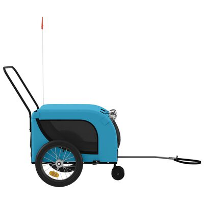 vidaXL Remorque de vélo pour animaux de compagnie bleu et noir