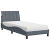 vidaXL Lit avec matelas Hanko gris fonc&eacute; 90x190 cm velours
