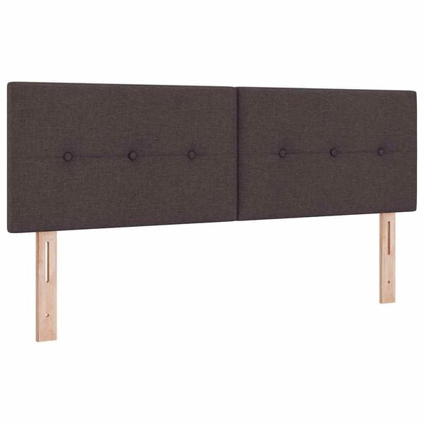 vidaXL T&ecirc;te de lit LED avec t&ecirc;te de lit Marron fonc&eacute; 144 cm Polyester