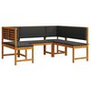vidaXL Ensemble de banc de jardin 3 pc Marron Bois d'Acacia Massif