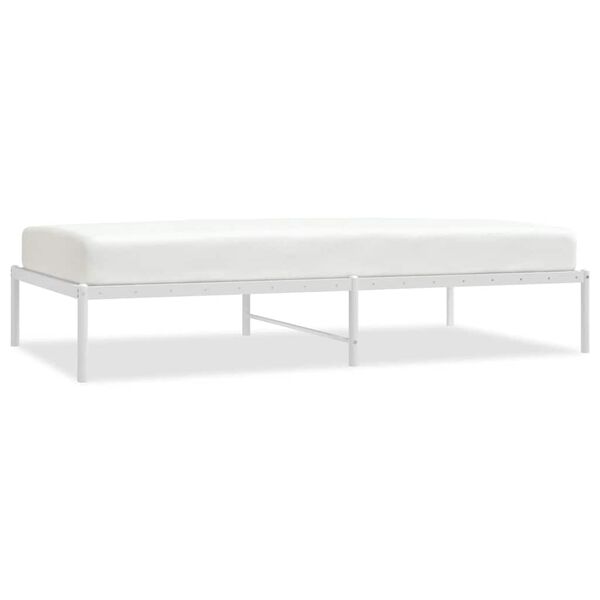 vidaXL Cadre de lit m&eacute;tal sans matelas blanc 100x190 cm
