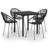 vidaXL Ensemble &agrave; manger d'ext&eacute;rieur 5 pcs Rotin PVC Noir
