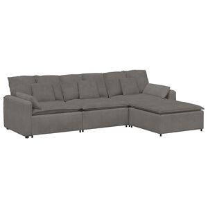 vidaXL Canap&eacute; modulable avec repose-pieds et coussins gris-vert