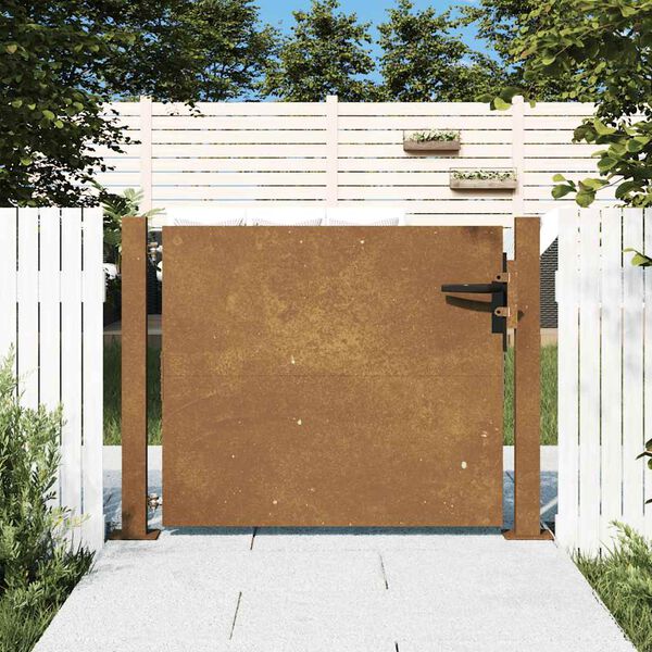 vidaXL Porte de Jardin Noir 110 x 155 cm Acier enduit de poudre