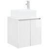 vidaXL Vanit&eacute; de lavabo mural Blanc brillant 53 x 35 x 63 cm