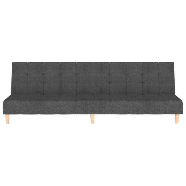 vidaXL Canap&eacute;-lit &agrave; 2 places gris fonc&eacute; tissu