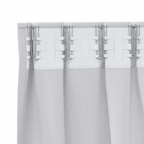 vidaXL Rideaux occultants avec anneaux 2 pcs Gris p&acirc;le 245 x 140 cm