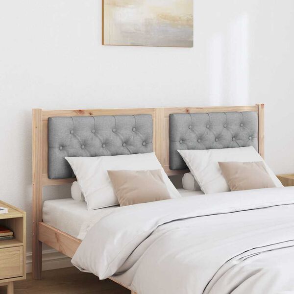 vidaXL T&ecirc;te de lit Marron et gris clair 140 cm Bois massif en pin