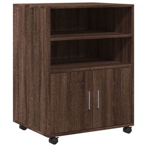 vidaXL Armoire &agrave; roulettes ch&ecirc;ne marron 60x48x81 cm bois d'ing&eacute;nierie