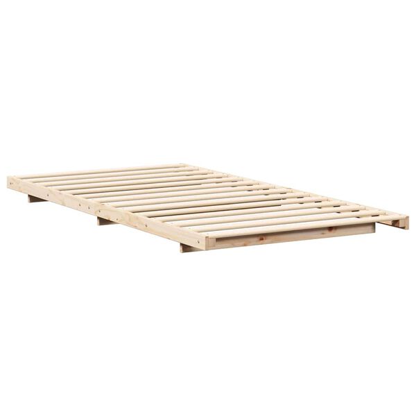 vidaXL Cadre de lit sur&eacute;lev&eacute; Marron 90 x 220 cm Bois massif en pin