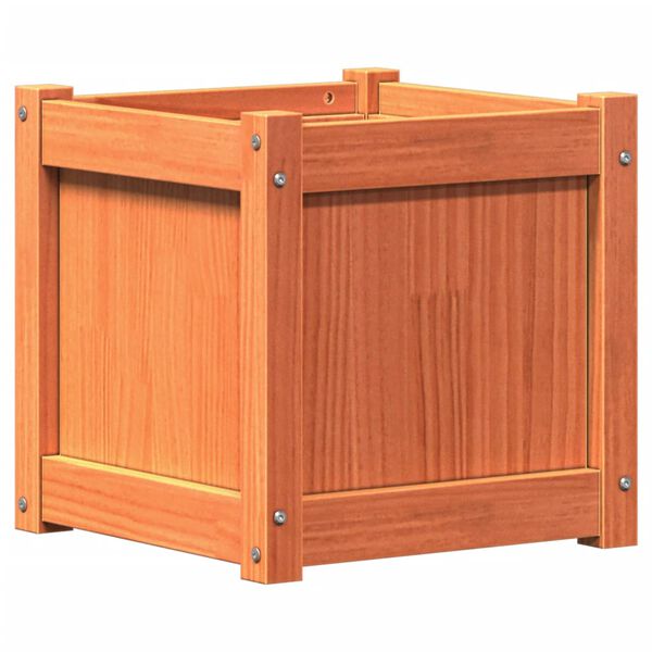 vidaXL Jardini&egrave;re cire marron 40x40x40 cm bois de pin massif