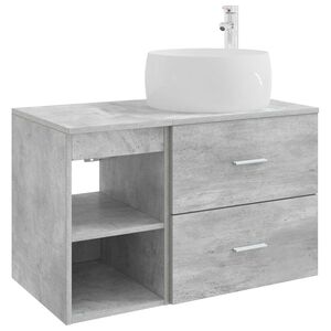 vidaXL Ensemble de mobilier de salle de bain 2 pcs Gris b&eacute;ton