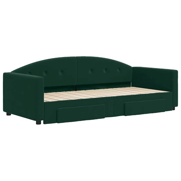 vidaXL Lit de jour avec gigogne et tiroirs sans matelas 90x200 cm