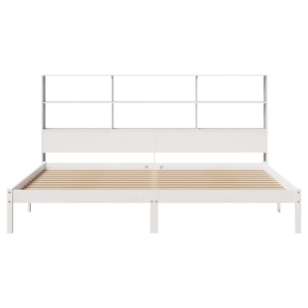 vidaXL Lit biblioth&egrave;que sans matelas blanc 180x200 cm bois pin massif