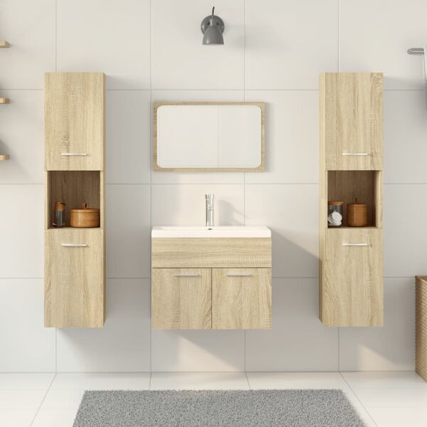 vidaXL Ensemble de meubles de salle de bain 5 pcs ch&ecirc;ne sonoma