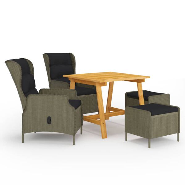 vidaXL Ensemble &agrave; manger de jardin 5 pcs Marron