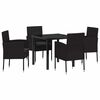 vidaXL Ensemble de salle &agrave; manger pour jardin 5 pcs Noir polyrotin