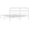 vidaXL Cadre de lit m&eacute;tal sans matelas et t&ecirc;te de lit blanc 183x213 cm
