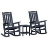 vidaXL Chaise &agrave; bascule 3 pc Bleu marine Poly&eacute;thyl&egrave;ne