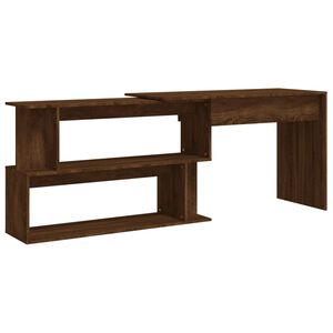 vidaXL Bureau d'angle Ch&ecirc;ne marron 200x50x76 cm Bois d'ing&eacute;nierie