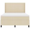 vidaXL Lit &agrave; ressorts avec matelas Cr&egrave;me 160 x 200 cm tissu