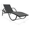 vidaXL Chaises longues lot de 2 avec table r&eacute;sine tress&eacute;e noir