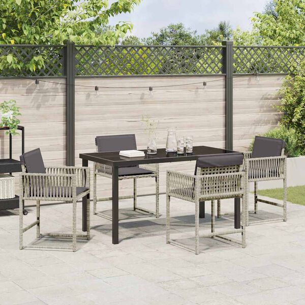 vidaXL Ensemble de salle à manger pour jardin 5 pcs Gris clair