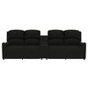 vidaXL Fauteuil de massage inclinable et porte-gobelets 4 places noir