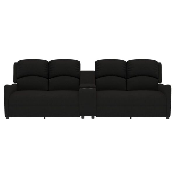 vidaXL Fauteuil de massage inclinable et porte-gobelets 4 places noir