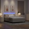 vidaXL Lit &agrave; ressorts avec matelas Taupe 140 x 190 cm tissu
