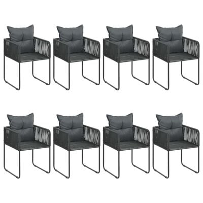 vidaXL Ensemble à manger de jardin 9pcs PVC résine tressée noir marron