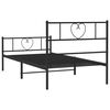 vidaXL Cadre de lit m&eacute;tal sans matelas avec pied de lit noir 90x200 cm