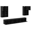 vidaXL Ensemble de meuble TV mural 7 pcs Ch&ecirc;ne noir Bois d'ing&eacute;nierie