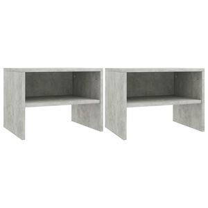 vidaXL Tables de chevet 2 pcs Gris b&eacute;ton 40x30x30 cm Bois ing&eacute;nierie