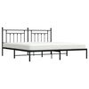 vidaXL Cadre de lit m&eacute;tal sans matelas avec t&ecirc;te de lit noir 200x200cm